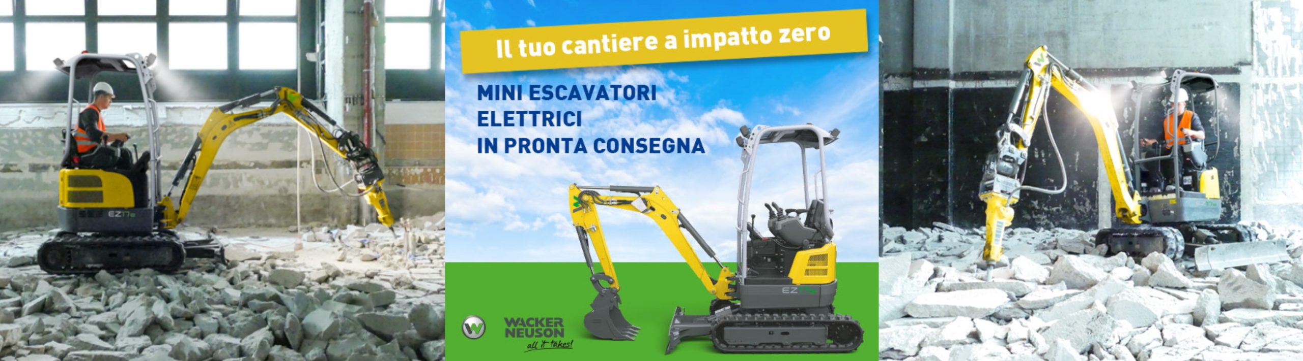 I NUOVI MINI-ESCAVATORI ELETTRICI Wacker Neuson EZ17 in PRONTA CONSEGNA! I NUOVI MINI-ESCAVATORI ELETTRICI Wacker Neuson EZ17 in PRONTA CONSEGNA!