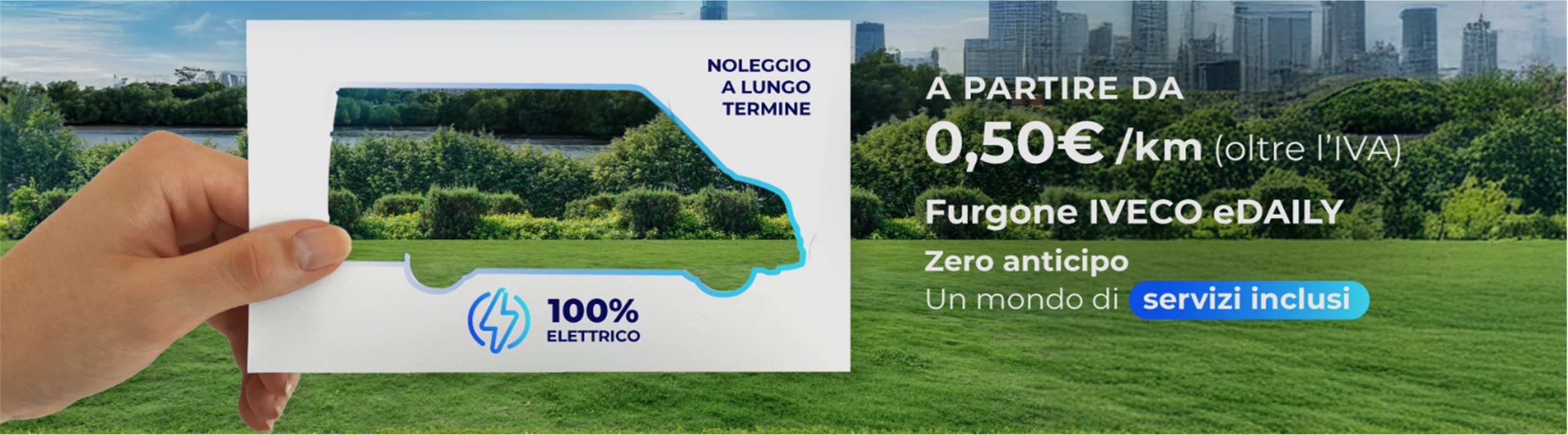 GATE e Iveco: Noleggio a lungo termine Furgone IVECO eDAILY a partire da 0,50€/km!