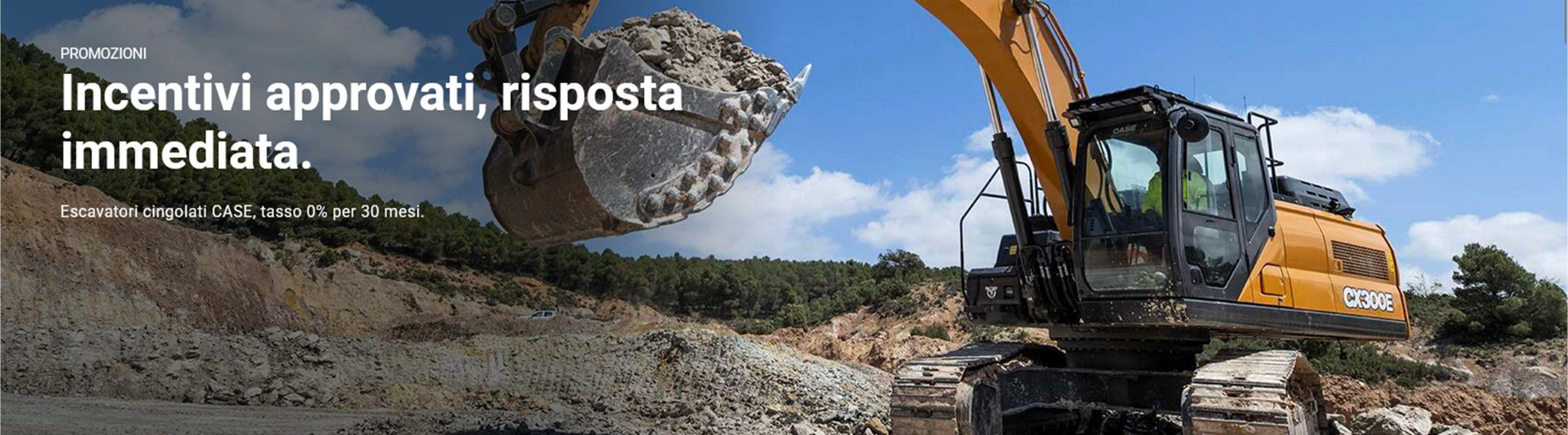 Promozione sugli escavatori cingolati Case Construction: tasso 0% per 30 mesi!